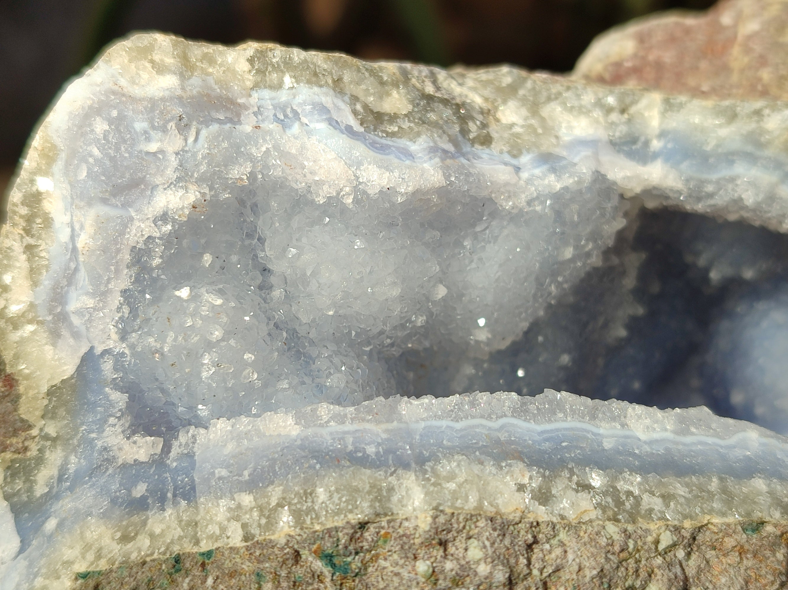 Natural Blue Lace Agate Geode Specimens x 1 From Nsanje, Malawi - Toprock Gemstones and Minerals 