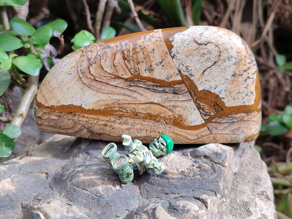 Polished Picture Stone Jasper Standing Free Forms x 3 From Ais-Ais, Namibia