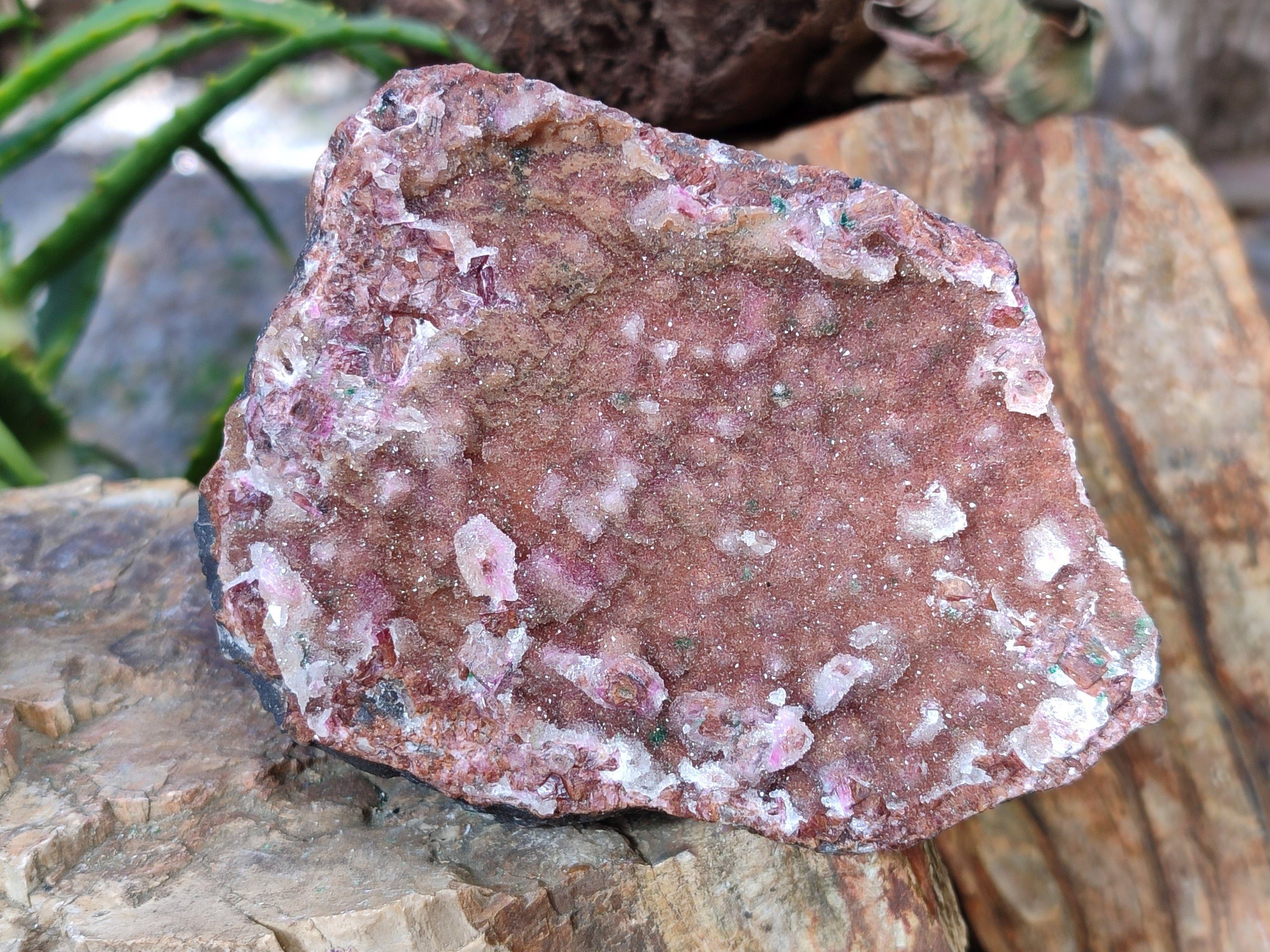 Natural Salrose Cobaltion Dolomite with malachite Specimens x 3 From Kakanda, Congo - Toprock Gemstones and Minerals 