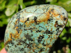 Polished "African Turquoise" Chrysocolla Standing Free Forms x 3 From South Africa - Toprock Gemstones and Minerals 