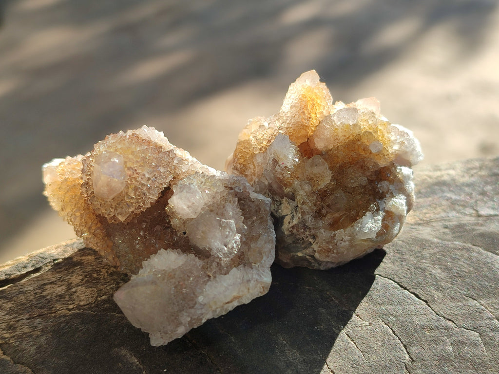 Natural Golden Limonite Spirit Quartz Clusters x 12 From Boekenhouthoek, South Africa - Toprock Gemstones and Minerals 