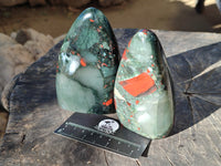 Polished Bloodstone Standing Free Forms x 3 From Swaziland