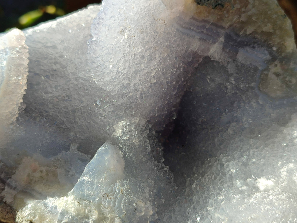 Natural Blue Lace Agate Geode Specimens x 2 From Nsanje, Malawi - Toprock Gemstones and Minerals 