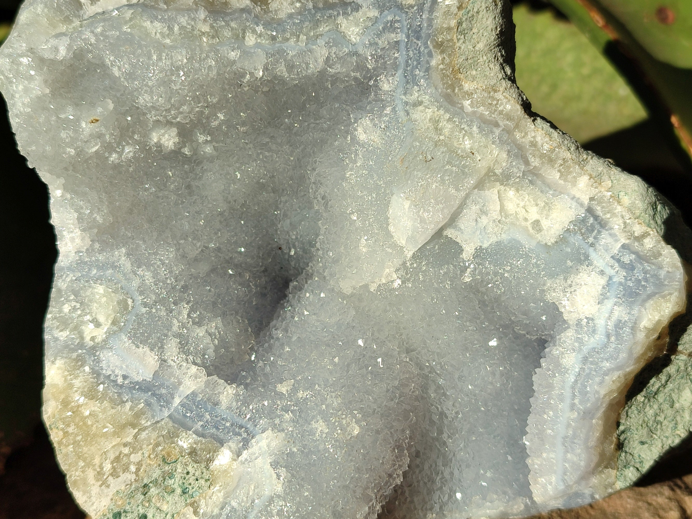 Natural Blue Lace Agate Geode Specimens x 2 From Nsanje, Malawi - Toprock Gemstones and Minerals 