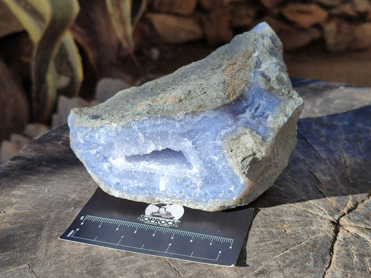 Natural Blue Lace Agate Geode Specimens x 2 From Nsanje, Malawi - Toprock Gemstones and Minerals 