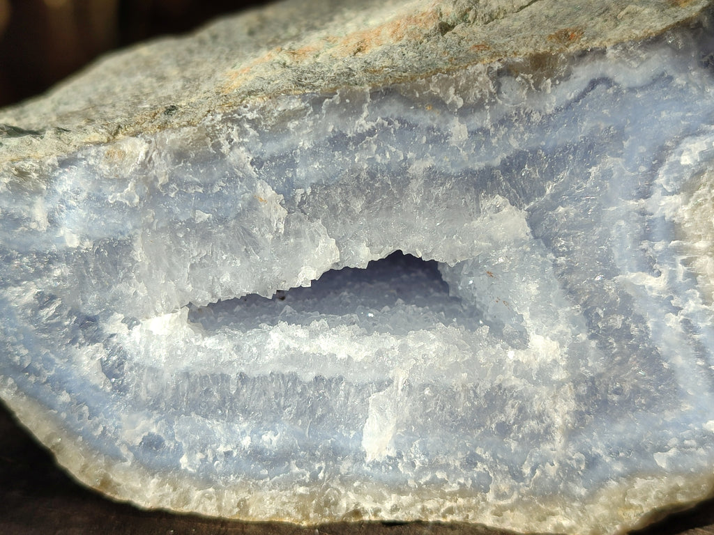 Natural Blue Lace Agate Geode Specimens x 2 From Nsanje, Malawi - Toprock Gemstones and Minerals 