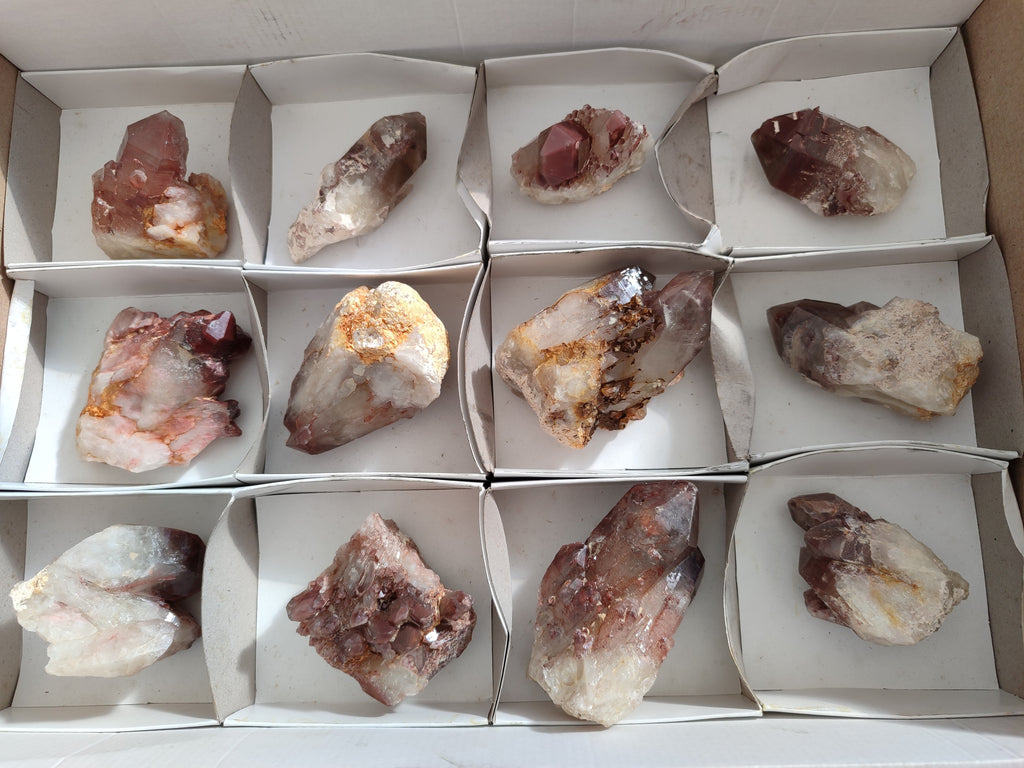Natural Red Hematoid Quartz Clusters x 12 From Karoi, Zimbabwe - Toprock Gemstones and Minerals 