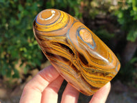 Polished Banded Tiger Iron with Tigers Eye Standing Free Forms x 3 From South Africa - Toprock Gemstones and Minerals 