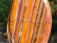 Polished Banded Tiger Iron with Tigers Eye Standing Free Forms x 3 From South Africa - Toprock Gemstones and Minerals 
