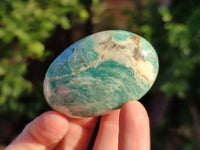 Polished Amazonite Palm Stones x 24 From Madagascar