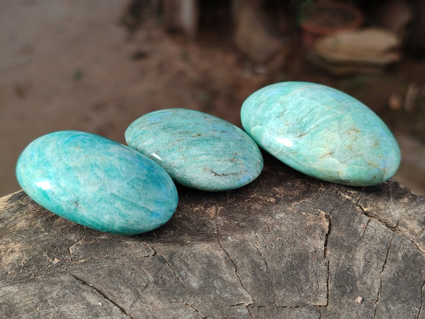 Polished Amazonite Palm Stones x 24 From Madagascar