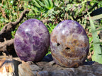 Polished Chevron Amethyst Standing Free Form x 2 From Ankazobe, Madagascar - Toprock Gemstones and Minerals 