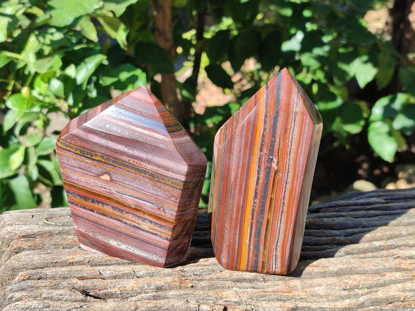 Polished Banded Tiger Iron Points x 2 From Northern Cape, South Africa