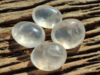 Polished Girasol Pearl Quartz Palm Stones x 20 From Ambatondrazaka, Madagascar - Toprock Gemstones and Minerals 