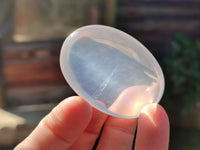Polished Girasol Pearl Quartz Palm Stones x 20 From Ambatondrazaka, Madagascar - Toprock Gemstones and Minerals 