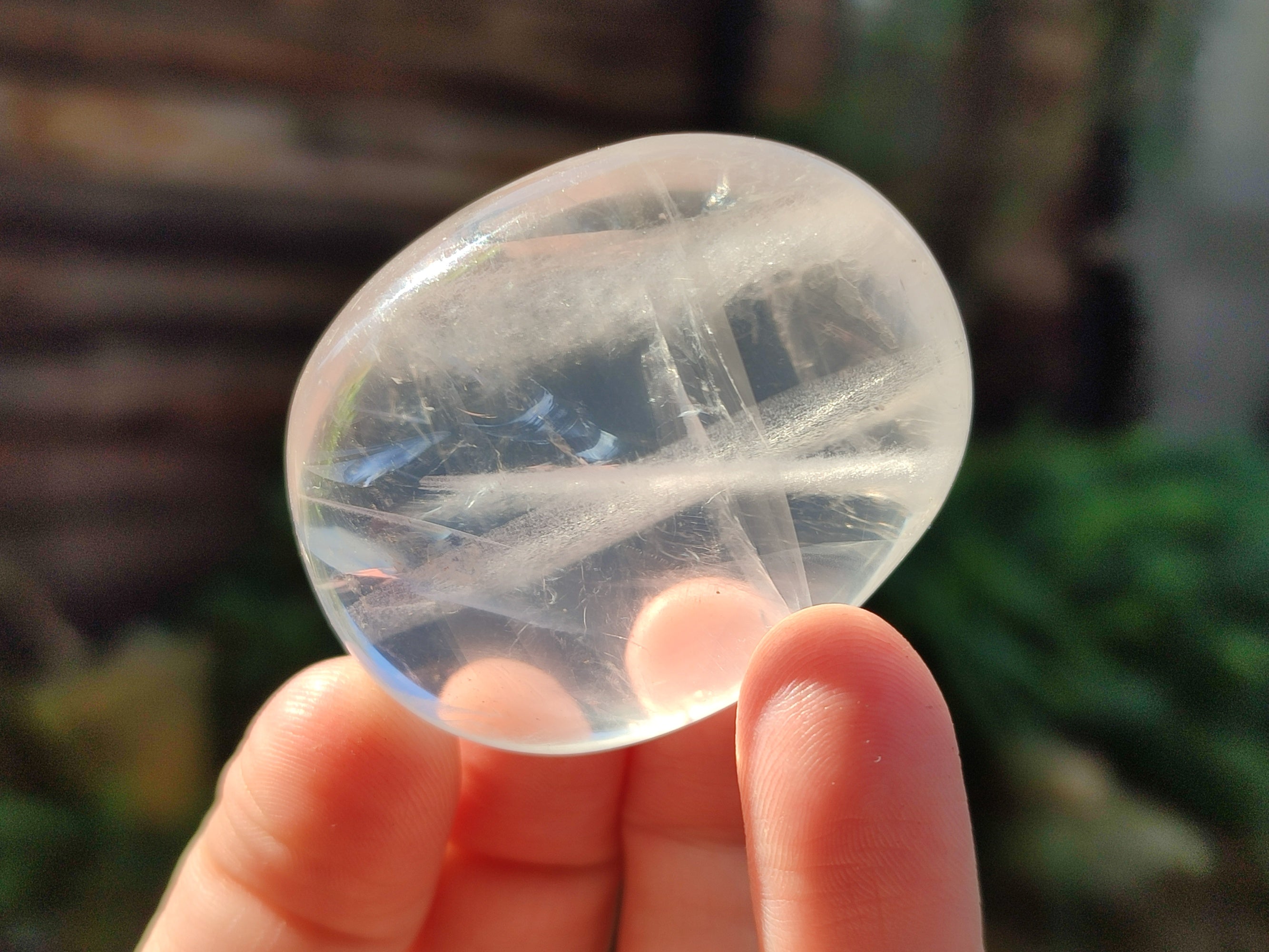 Polished Girasol Pearl Quartz Palm Stones x 20 From Ambatondrazaka, Madagascar - Toprock Gemstones and Minerals 