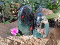 Polished Bloodstone Standing Free Forms x 2 From Swaziland