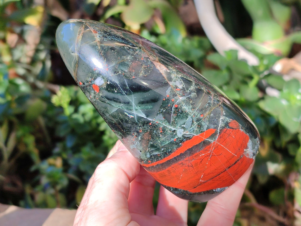 Polished Bloodstone Standing Free Forms x 2 From Swaziland - Toprock Gemstones and Minerals 