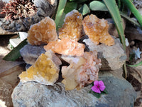Natural Limonite Quartz Clusters x 6 From Solwezi, Zambia - Toprock Gemstones and Minerals 
