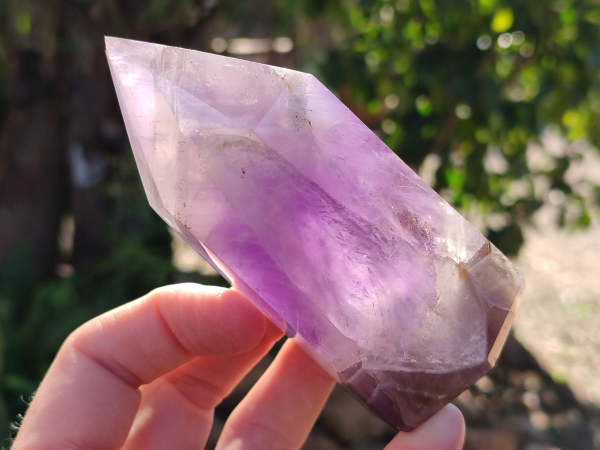 Polished Chevron Amethyst Points x 4 From Ankazobe, Madagascar - Toprock Gemstones and Minerals 