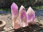 Polished Chevron Amethyst Points x 4 From Ankazobe, Madagascar - Toprock Gemstones and Minerals 