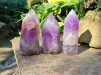 Polished Chevron Amethyst Points x 4 From Ankazobe, Madagascar - Toprock Gemstones and Minerals 