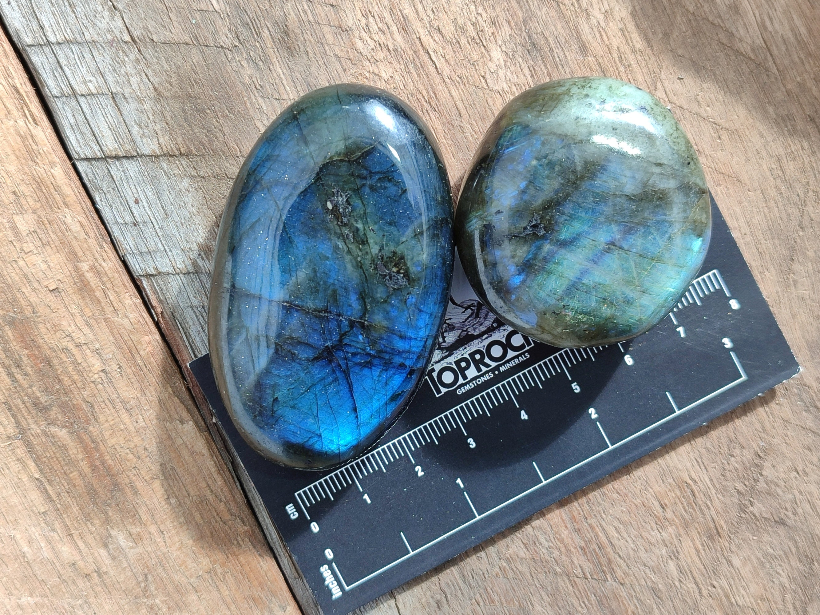 Polished Labradorite Palm Stones x 24 From Tulear, Madagascar - Toprock Gemstones and Minerals 