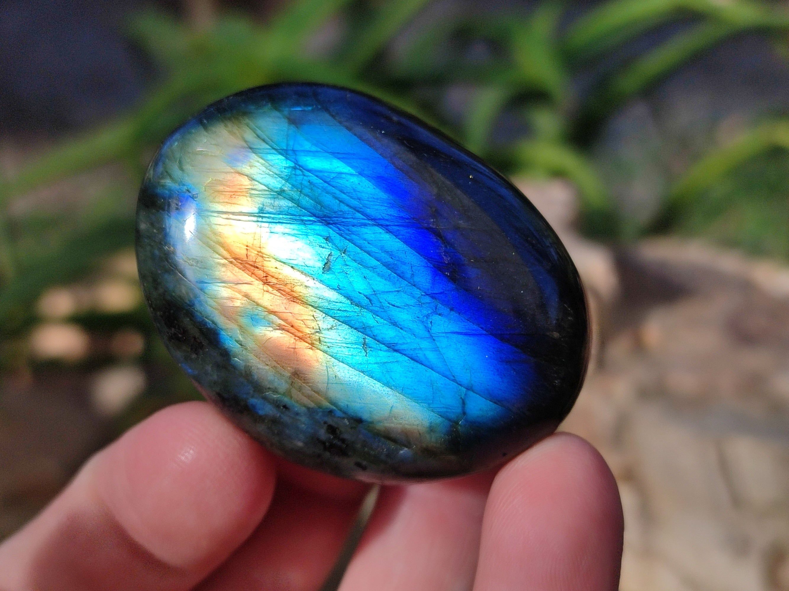 Polished Labradorite Palm Stones x 24 From Tulear, Madagascar - Toprock Gemstones and Minerals 