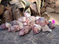Natural Red Hematoid Quartz Crystals X 12 From Karoi, Zimbabwe