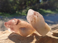 Natural Red Hematoid Quartz Crystals X 12 From Karoi, Zimbabwe