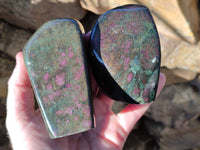 Polished Ruby Corundum In Chrome Verdite Standing Free Forms x 5 From Zimbabwe - Toprock Gemstones and Minerals 