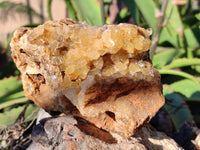 Natural Limonite Quartz Clusters x 2 From Solwezi, Zambia