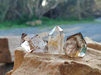 Polished Window Quartz Crystal Points with Various Inclusions x 20 From Madagascar - Toprock Gemstones and Minerals 