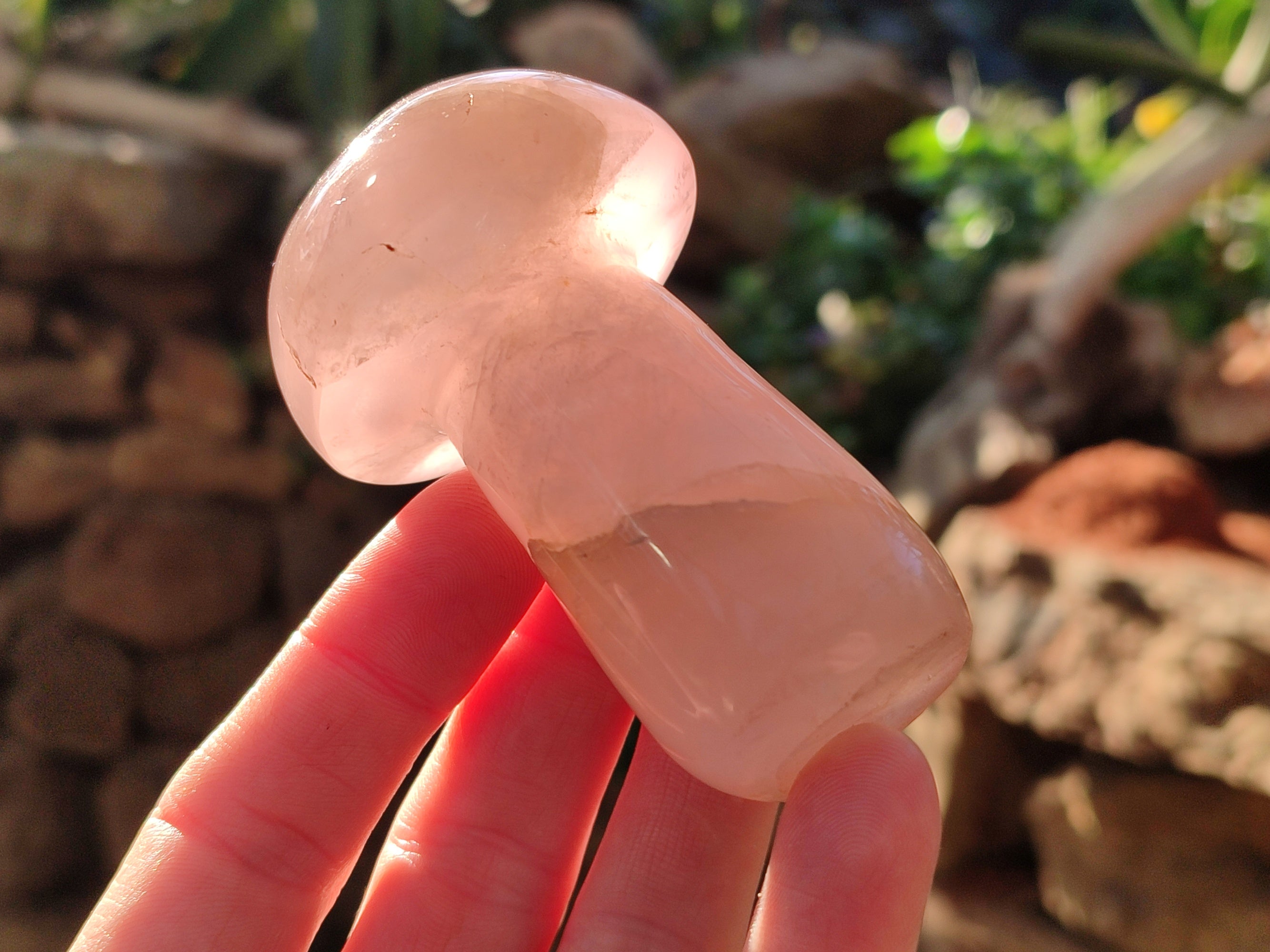 Polished Rose Quartz Mushrooms x 6 From Ambatondrazaka, Madagascar - Toprock Gemstones and Minerals 