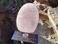 Polished Rose Quartz Standing Free Forms x 3 From Ambatondrazaka, Madagascar - Toprock Gemstones and Minerals 
