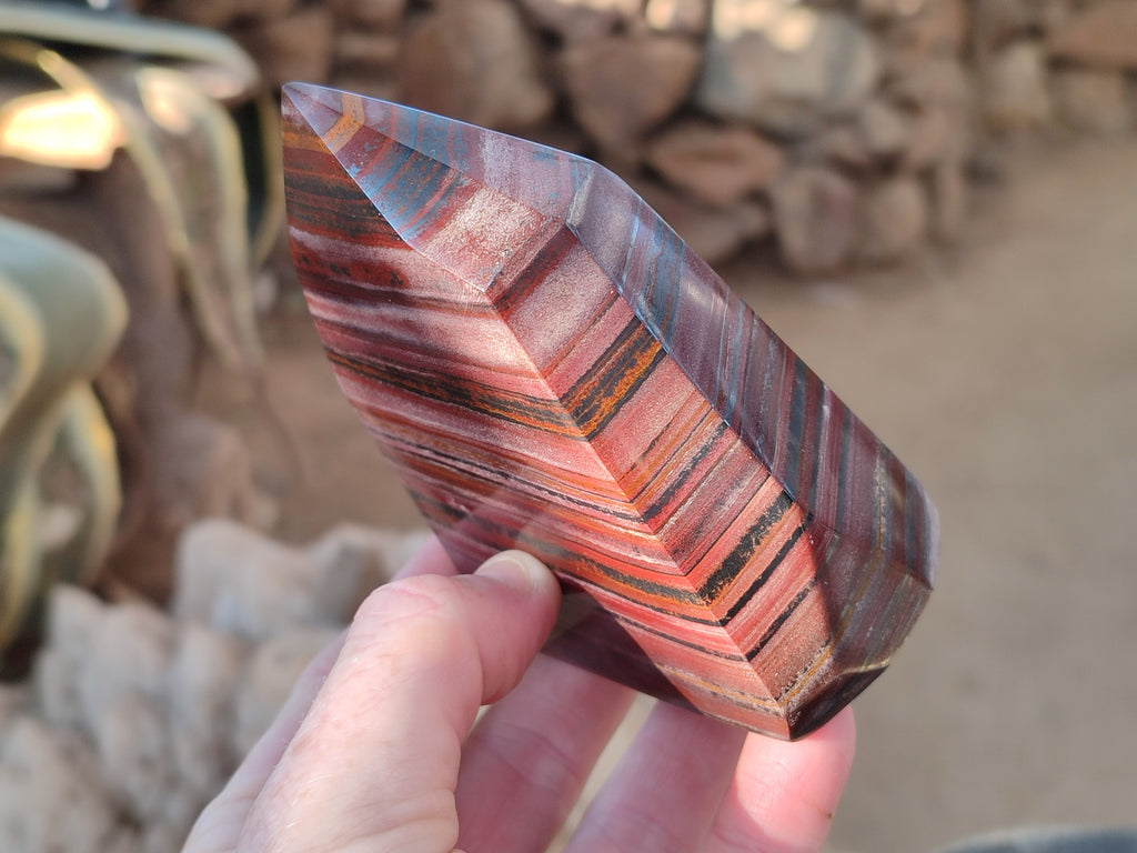 Polished Banded Tiger Iron Points x 2 From Northern Cape, South Africa - Toprock Gemstones and Minerals 