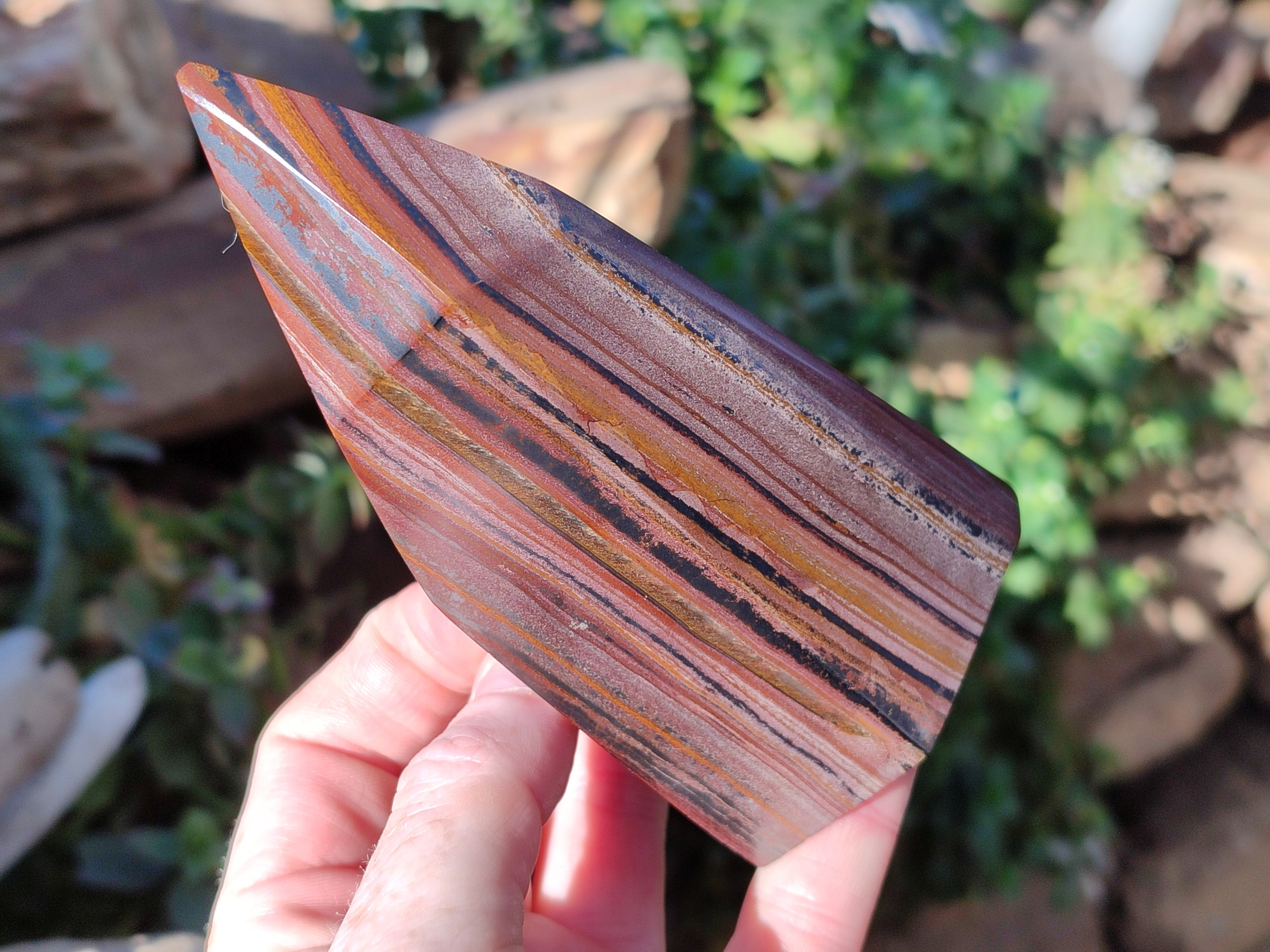 Polished Banded Tiger Iron Points x 2 From Northern Cape, South Africa - Toprock Gemstones and Minerals 