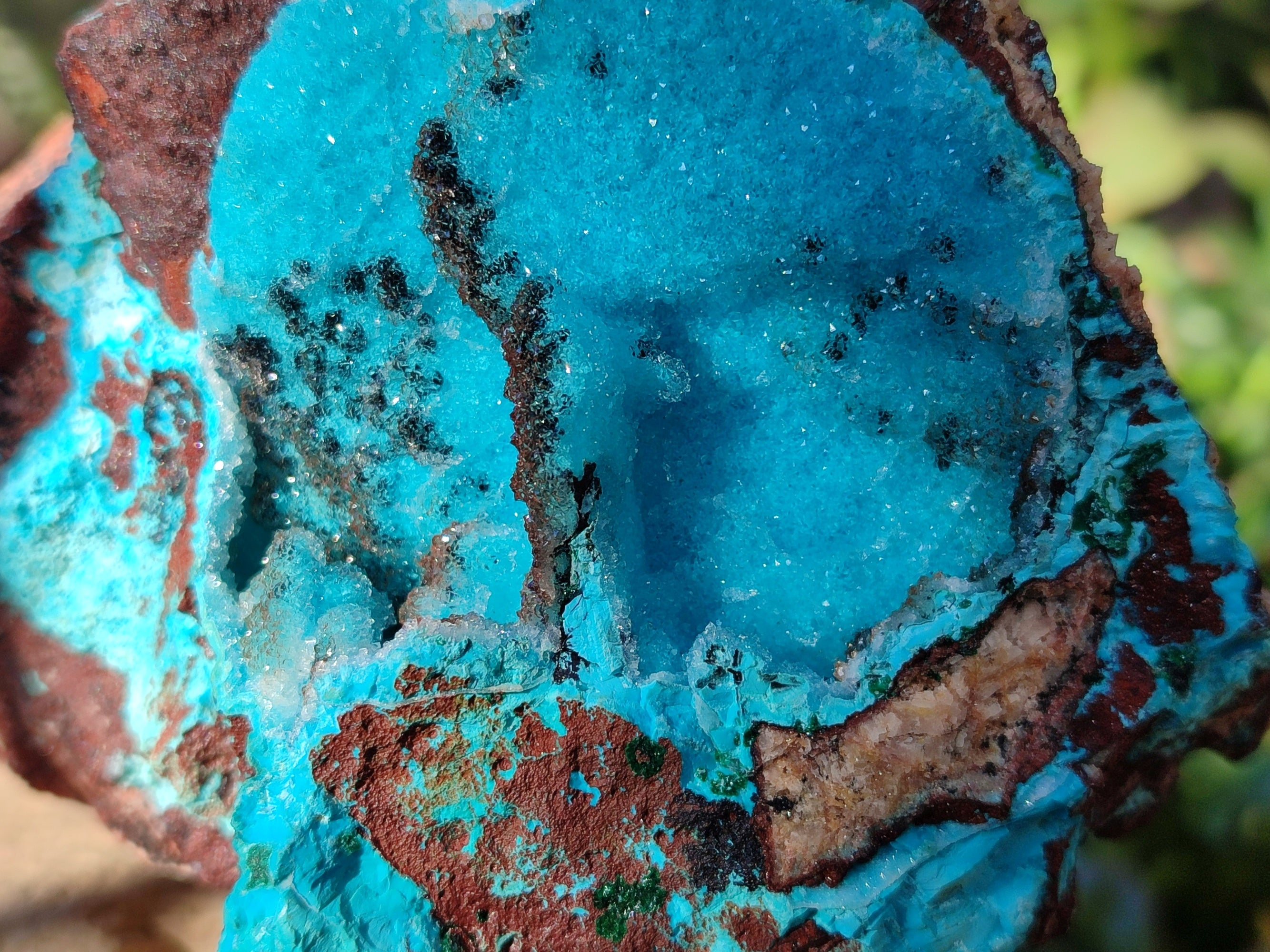 Natural Drusy Coated Chrysocolla with Copper, Heterogenite x 2 From Lupoto Mine, Congo - Toprock Gemstones and Minerals 