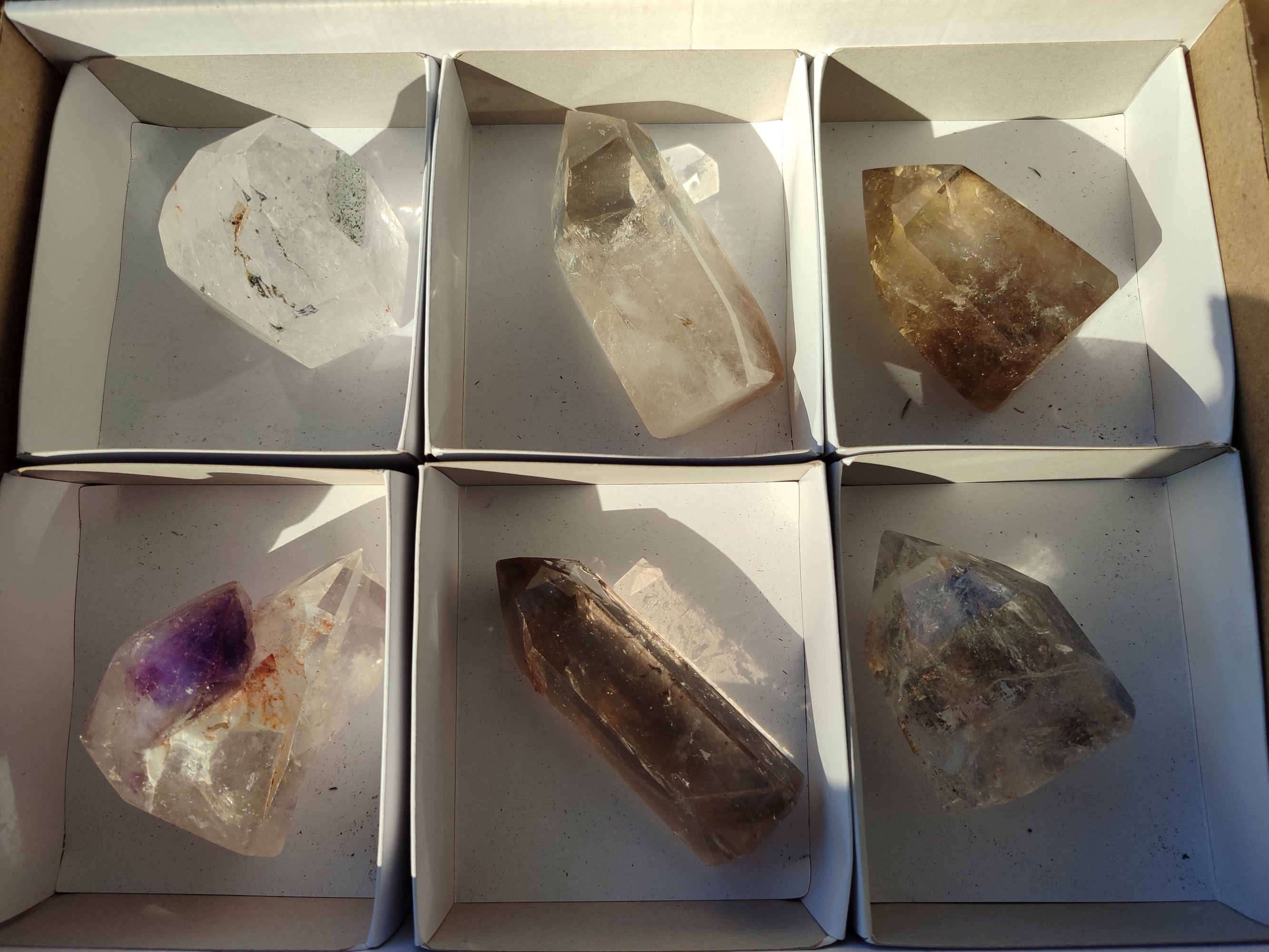 Polished Mix of Selected Crystal Points x 6 From Madagascar - Toprock Gemstones and Minerals 