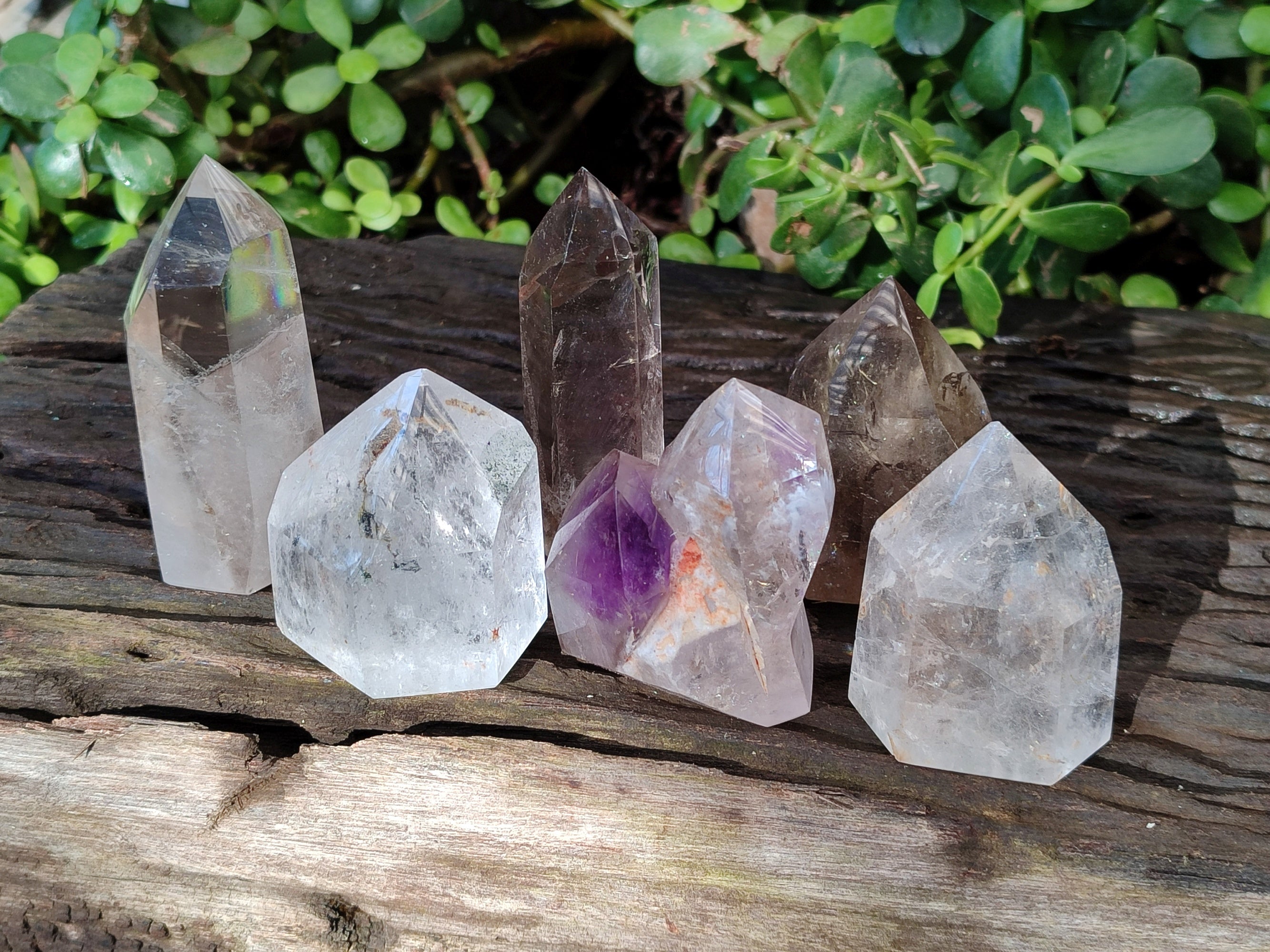 Polished Mix of Selected Crystal Points x 6 From Madagascar - Toprock Gemstones and Minerals 