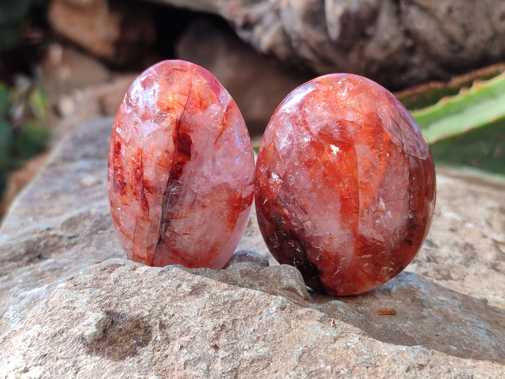 Polished Red Hematoid Quartz Palm Stones x 20 From Madagascar - Toprock Gemstones and Minerals 