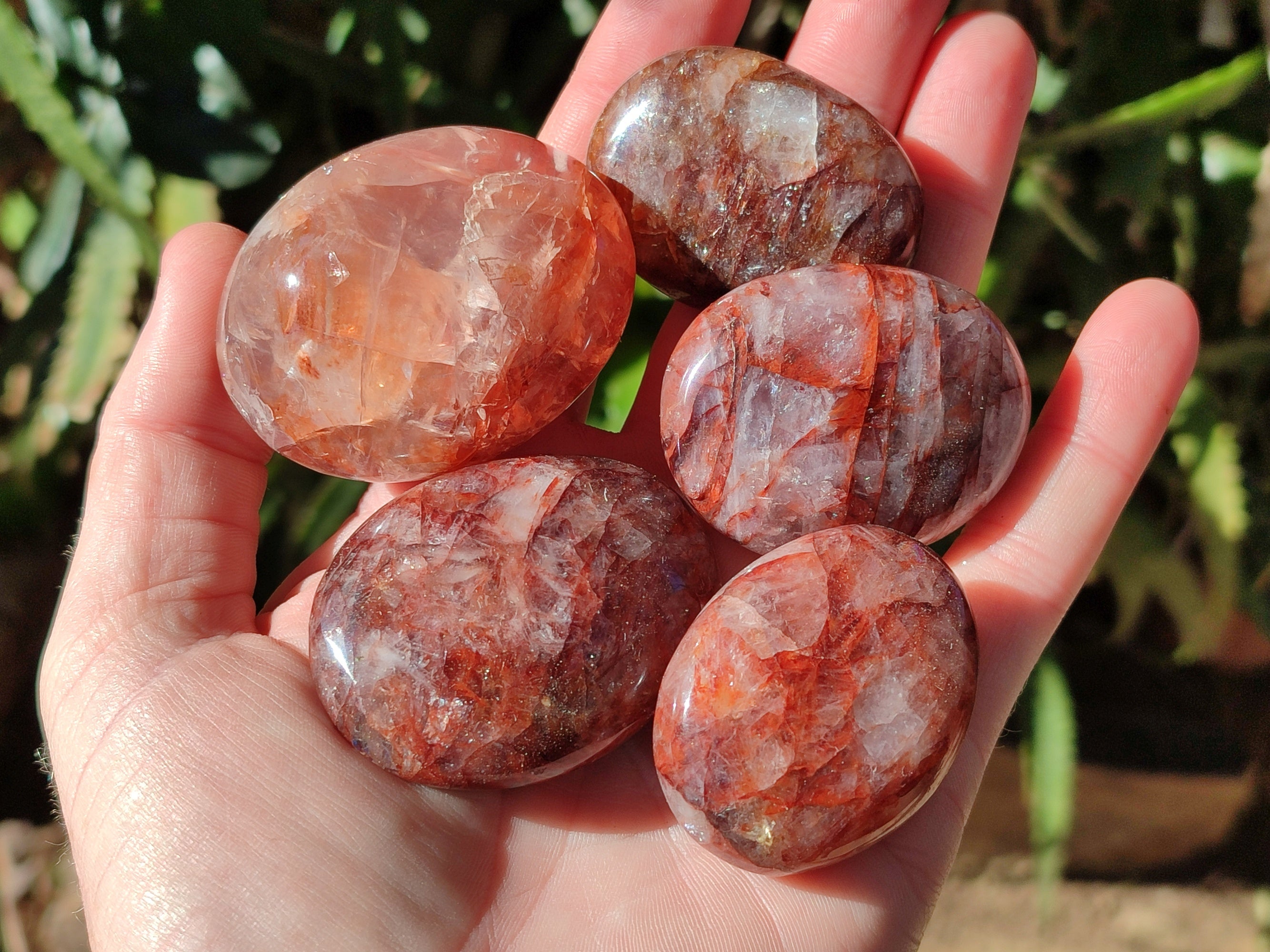Polished Red Hematoid Quartz Palm Stones x 20 From Madagascar - Toprock Gemstones and Minerals 
