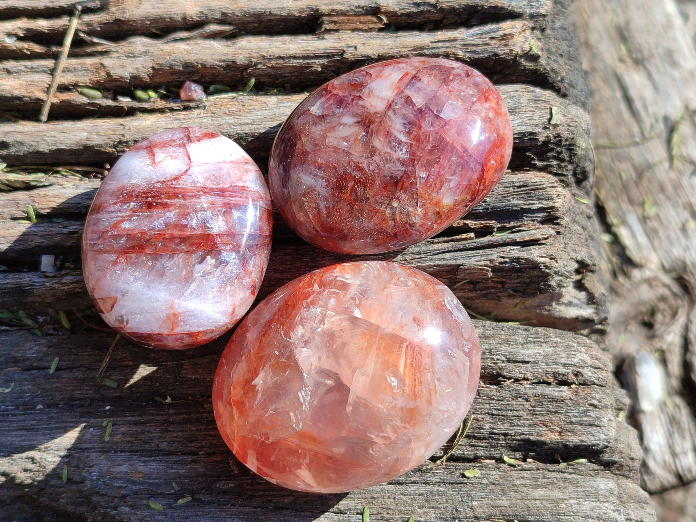 Polished Red Hematoid Quartz Palm Stones x 20 From Madagascar - Toprock Gemstones and Minerals 
