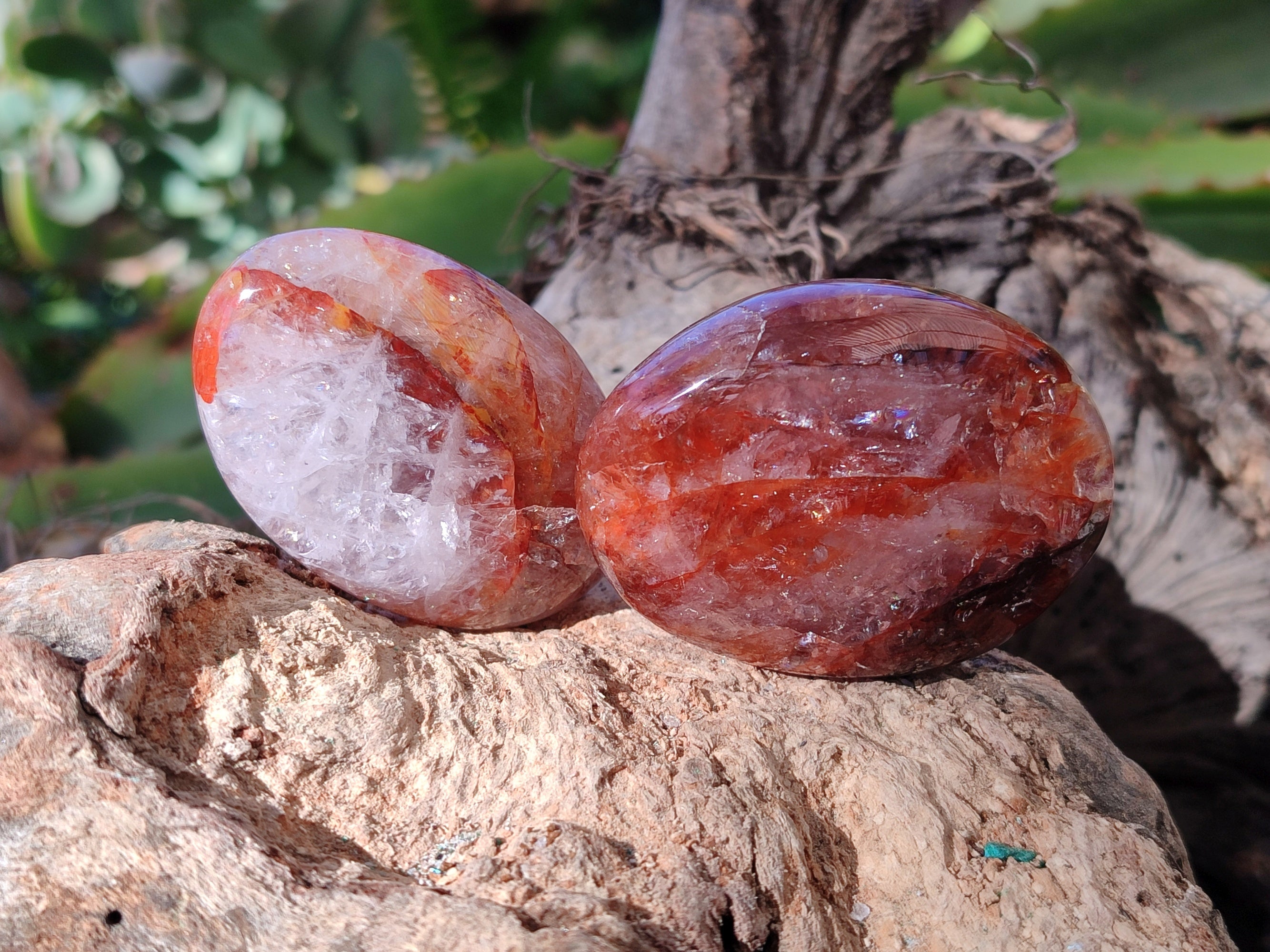Polished Red Hematoid Quartz Palm Stones x 20 From Madagascar - Toprock Gemstones and Minerals 
