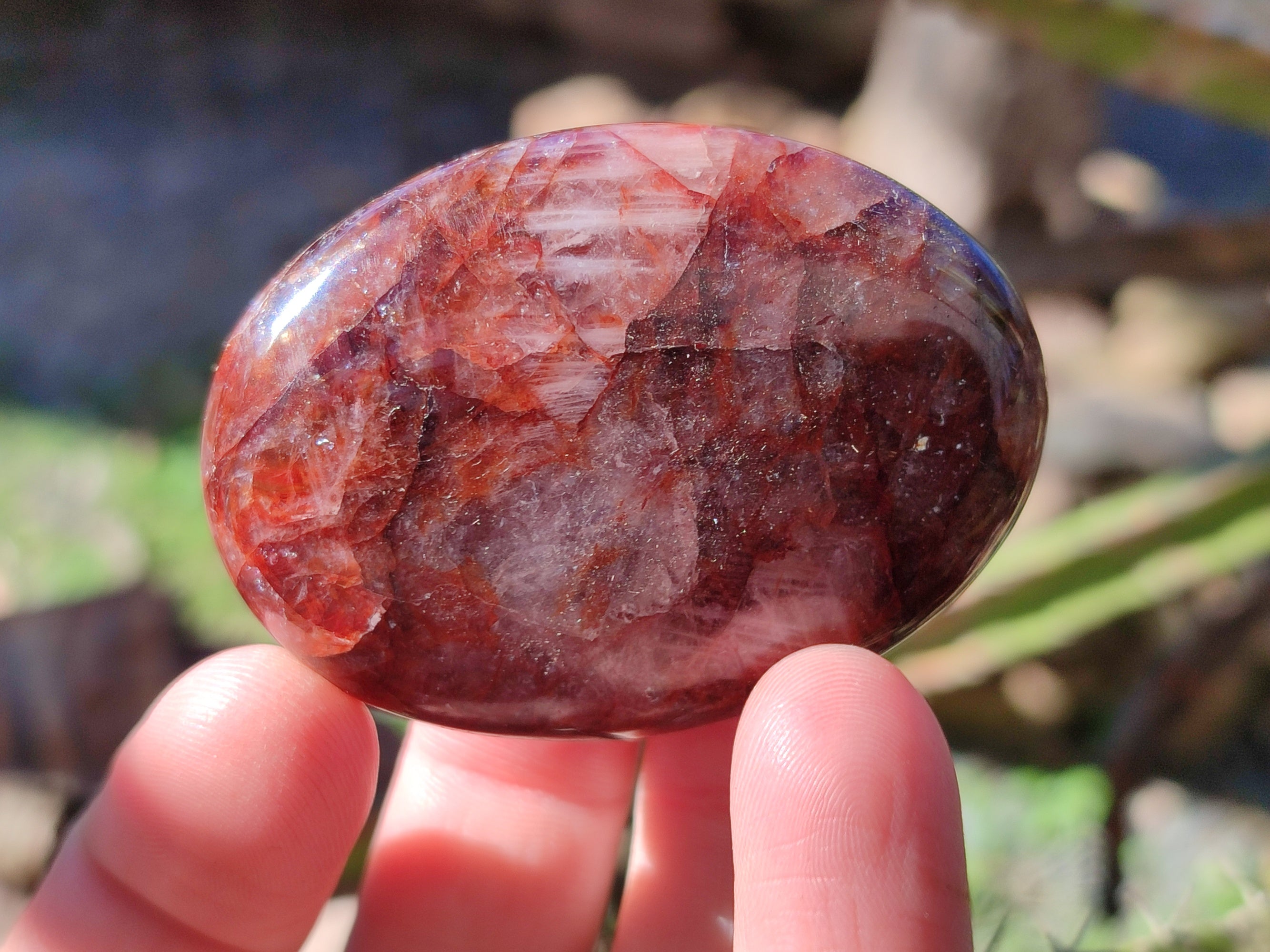 Polished Red Hematoid Quartz Palm Stones x 20 From Madagascar - Toprock Gemstones and Minerals 