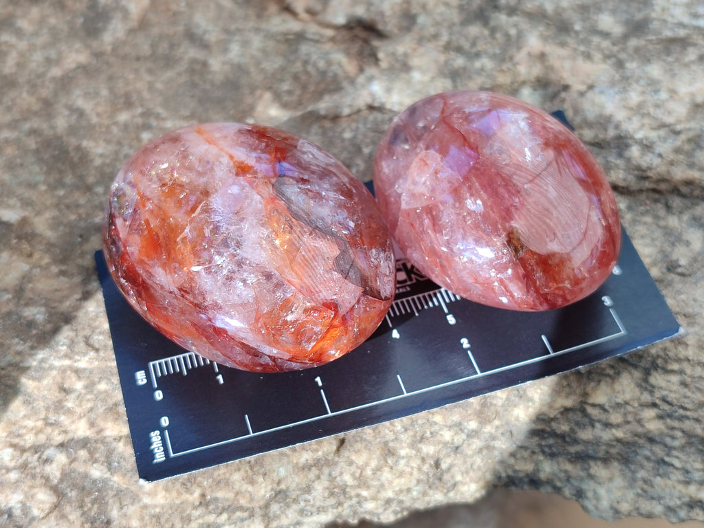 Polished Red Hematoid Quartz Palm Stones x 20 From Madagascar - Toprock Gemstones and Minerals 