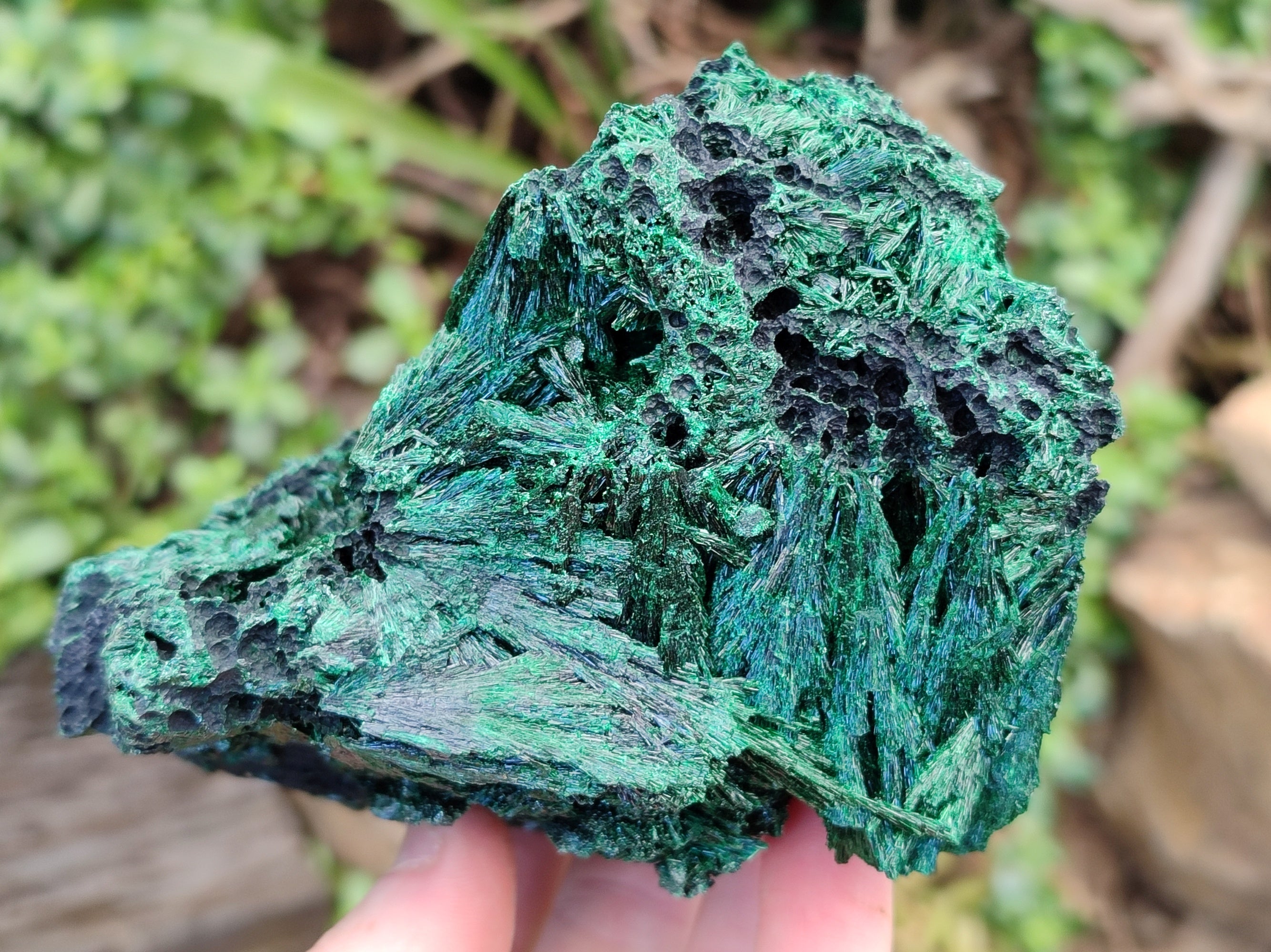 Natural Silky Malachite Specimens x 2 From Kasompe, Congo - Toprock Gemstones and Minerals 