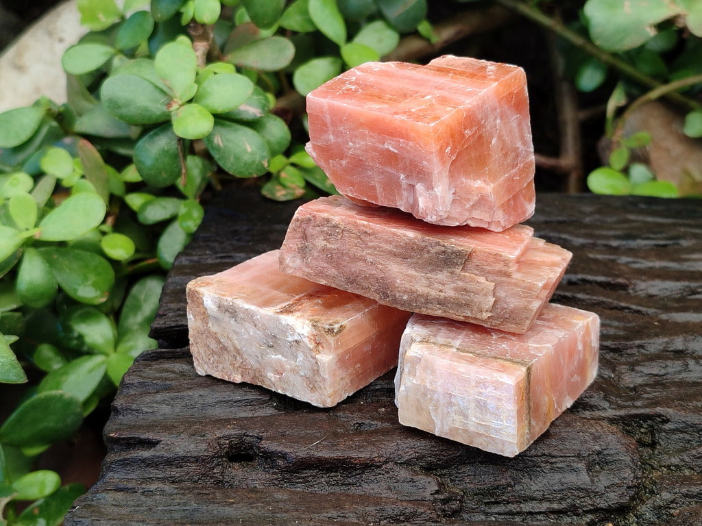 Natural Rhombohedral Sunset Orange Calcite Specimens x 24 From Spitzkop, Namibia - Toprock Gemstones and Minerals 