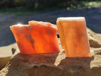 Natural Rhombohedral Sunset Orange Calcite Specimens x 24 From Spitzkop, Namibia - Toprock Gemstones and Minerals 