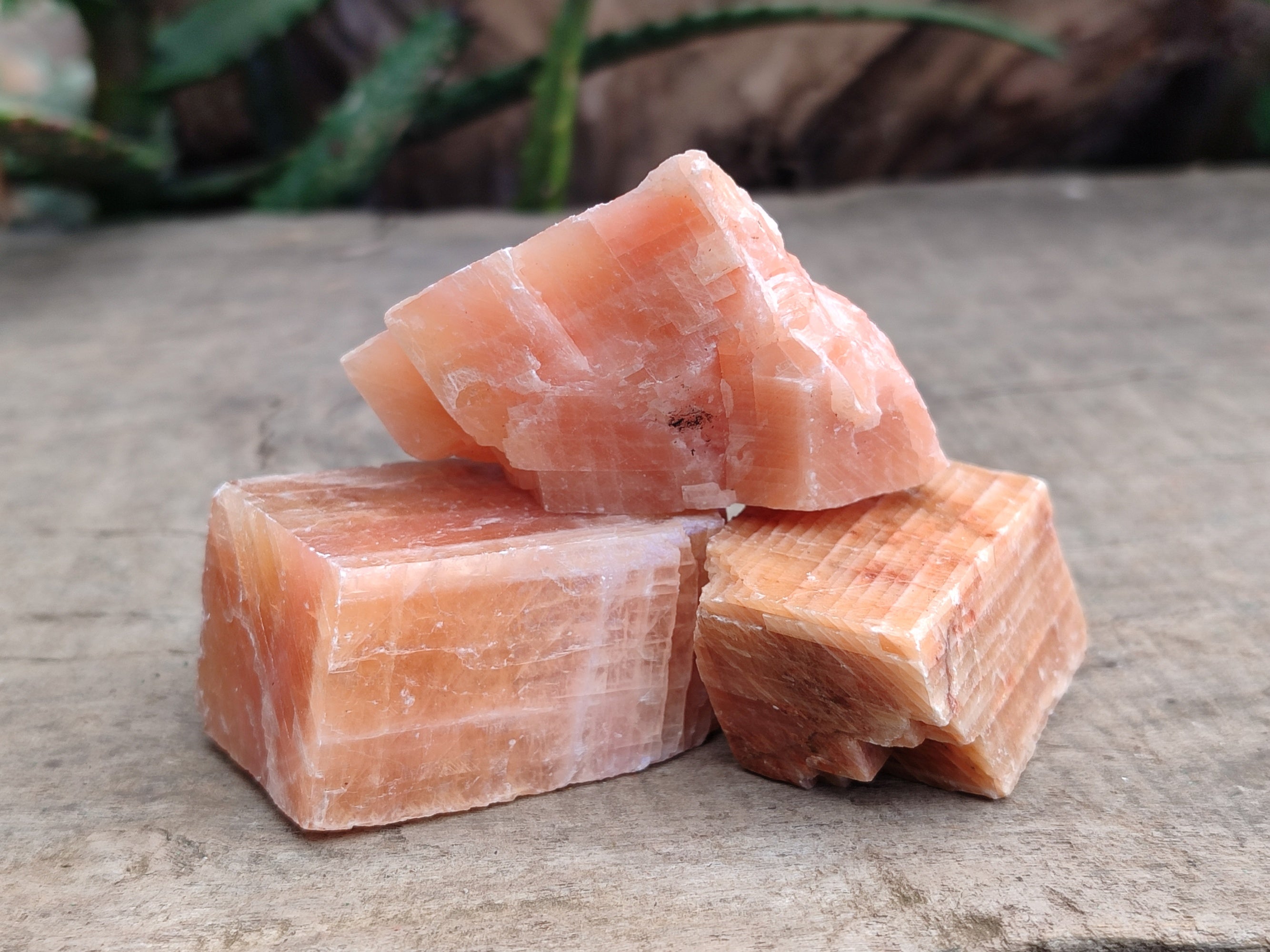 Natural Rhombohedral Sunset Orange Calcite Specimens x 24 From Spitzkop, Namibia - Toprock Gemstones and Minerals 